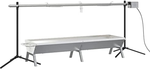 vidaXL Automatic Stainless Steel Barbecue Grill/Smoker Set - Electric Patio Smoker for Whole Lamb/Piglet, 40kg Load, 207x45x83cm, IPX4
