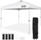 VEVOR Pavillon 304,8x304,8x320cm Gartenzelt 250D PU Silber beschichtetes Gewebe Faltpavillon inkl. Aufbewahrungstasche Partyzelt 6-8 Personen Pop up Zelt Weiß Gartenpavillon für Campingausflug
