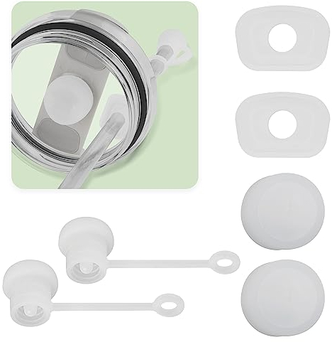 Nearockle 3set Silikon Spill Proof Stopper, Strohhalm Abdeckung Fit für Stanley Tumbler 1.0 und 2.0 Version 30oz|40oz, Becher Stanley Cup Zubehör(Klar)