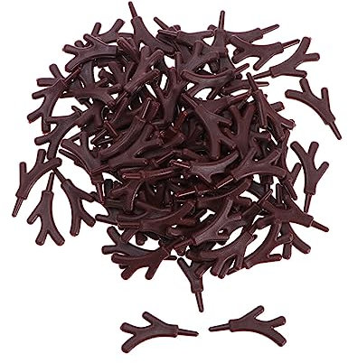 SEWACC Weihnachts-Kunststoff-Geweih-Zweig 100 Stück Schneemann Handarbeit Weihnachts-Rentier-Geweih Dekoration Für Weihnachten DIY-Handwerk (Kaffee)