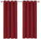 Ev Dekor® EVCRTN01 Thermal Blackout Curtains for Bedroom, Offices, Hotels Windows 90(228cm) Wide X 108(274cm) Long, Red - 2 Panels with Tie Backs
