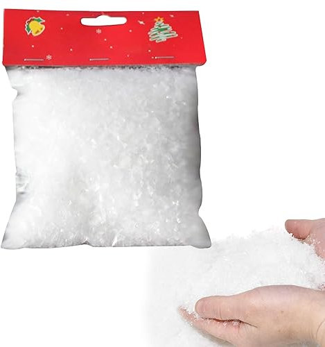 Nieve falsa nieve artificial 280 gramos de nieve navideña polvo polvo copo de nieve para niños Realización de regalo para manualidades para exhibiciones de pueblos de navidad decoración de árbole
