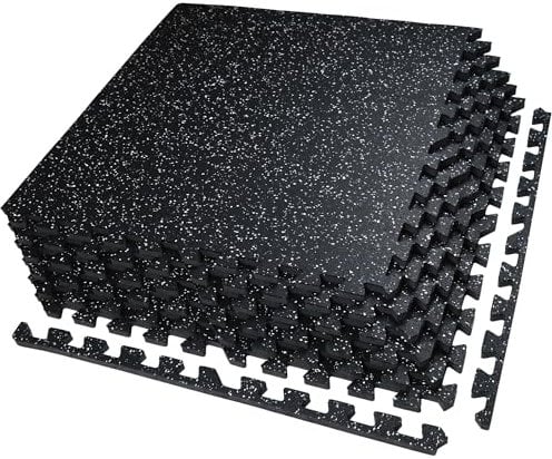AIRHOP 6 Matten 60x60x1,4cm Extra Dicke robuste Gummierte, rutschfeste Puzzlematte, geeignet für Fitnessstudio und Heimfitness, schwere Trainingsbelastung, bodenschutzmatte Fitness, fitnessmatte