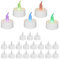 Relaxdays Bougies Chauffe-Plat LED, Lot de 24, Couleur Changeante, Bougies sans Flamme, H x D : 4,5 x 3,5 cm, Blanches