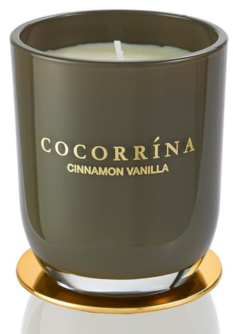 Cocorrína Candle Duftkerze im Glas - Zimt Vanille, Brenndauer bis zu 46 Stunden mit 2 Dochten, Natürliche Soja-Kerze, Weihnachten Geschenk Kerze, 420g