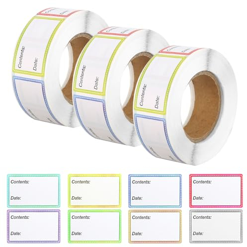 1500 Etiquetas para Frascos Etiquetas Congelador Etiquetas Adhesivas Cocina de Alimentos para Cocinas Restaurantes Tiendas de Comestibles Mercados (25 x 40 mm)