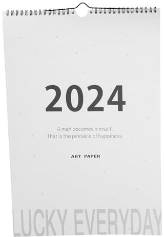 EXCEART 2024 Wandkalender A3 Planer Arbeitsstanzkalender Happiness Edition 20239–202412 Raumkalender Für Den Täglichen Gebrauch Klarer Gedruckter Kalender Planungs