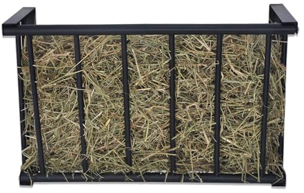 BUYYAH Heuraufe zur Wandmontage, 68,6 cm langer Vieh-Futterspender mit 4,8 l Kapazität, Karbonstahl, Heu-Futterstation für Schafe, Ziegen, Pferde, Innen- und Außenbereich