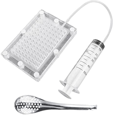 Gastronomía molecular profesional Caviar fabricante gourmet Dispenser Caviar Filtro Spherification Denter con herramientas de tubo y cuchara, kit de esferación