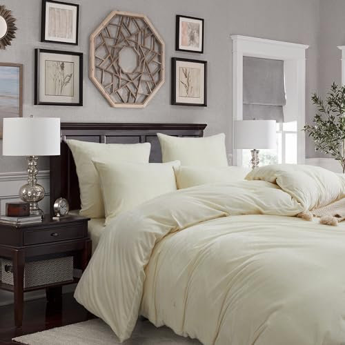 Gezu Plüsch Bettwäsche Winter 135x200cm Beige Weiß Bettbezug Set Kaschmir Flanell Touch Flauschig Warmer Fleece Hautfreundlich Bettbezug Mit Reißverschluss Mit Kissenbezug 80x80cm