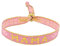 Selfmade Jewelry - Statement Festival Armband Stoff Armband Damen Stoffarmbänder in Pink für Festival Outfit Damen (HAPPINESS (Pink-Orange-Grün)) (MAMA (Rosa-Gold))