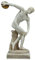 Discobolus Diskuswerfer männlicher Athlet griechisch romanisch graue Patina Statue Skulptur 21 cm