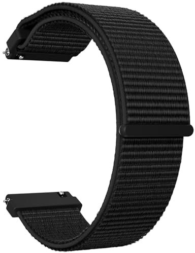 TOOBUR 22mm Uhrenarmband, Nylon-Schnellverschluss-Uhrenarmbänder, Verstellbare Solo-Schlaufe für Männer und Frauen, Kompatibel mit Uhren mit 22 mm Anstoßbreite, Universalmodell, Schwarz
