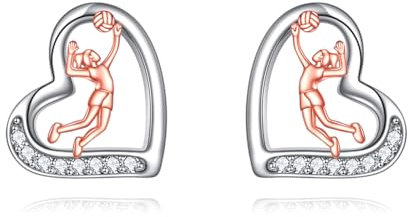 YFN Volleyball Ohrringe Sterling Silber Sport Ohrstecker Schmuck für Frauen Volleyball Liebhaber