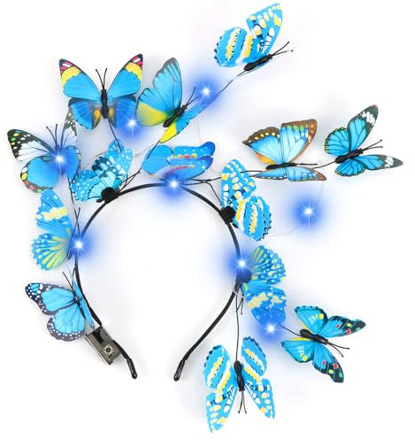 Serre Tete Papillon, Bandeau Papillon, Serre-tête Bleu, B