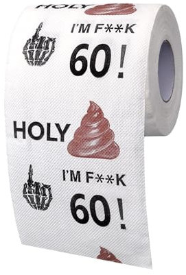 Lustiges Klopapier Zum 60 Geburtstag Mann Frau, Toilettenpapier Lustig Zum 60. Geburtstag Mit Kacke Motiv, Lustige Geschenke 60 Geburtstag Mann Frau, Scherzartikel Männer Frauen Als 60 Geburtstag Deko