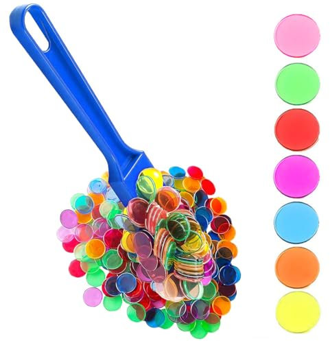SGERUFZ 1 Pcs Magnetische Stäbe und Bingo Chips Set Magnetstab 100 Metall Ringed Discs Wissenschaft STEM Kit Lernzubehör Familie Spiel Nacht Lotto Token