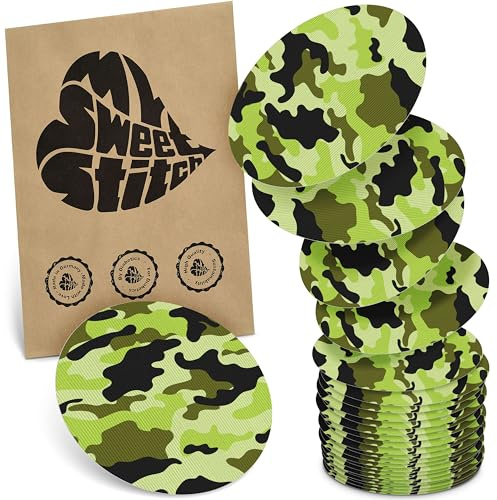MySweetStitch 25 Fixierpflaster für CGM-Sensoren rund Camo | Hilft gegen vorzeitiges Ablösen, wasserfest und schnell trocknend, hautfreundlich, bis zu 15 Tage Halt