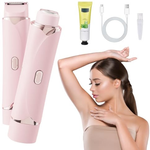 Cortapelos de Doble Cabeza para Mujer, Afeitadora Eléctrica para Mujer, Recortadora de Vello Corporal para Bikinis, Piernas, Vello Púbico, Afeitadora Eléctrica