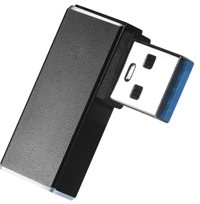 Qsvbeeqj Adaptateur mâle USB 3.0 design à angle droit prise en charge du transfert de données 5 Gbit/s Connexion facile pour un espace étroit