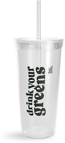 Free Soul Portable Cup with Straw | Screw On Lid | 750ml Travel Cup | BPA Free Spill Resistant Leak-Proof Reusable Cup (Greens Sip Cup)
