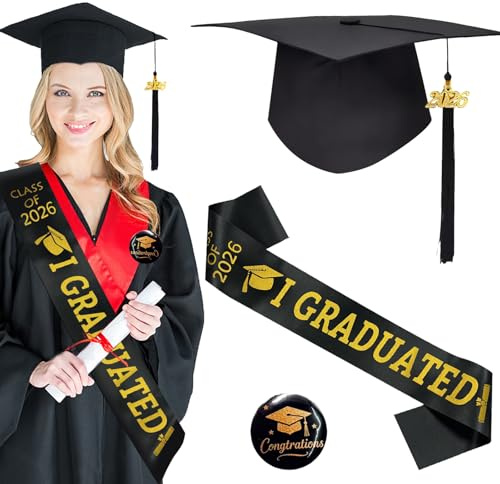 YOUYIKE Abschluss Hut, Bachelor Hut Doktorhut Graduation Cap Meisterhut Mentorhut, Verstellbar Abschluss Hut Unisex für Abschlussfeiern vom Studium, Universität, Hochschule, Abitur