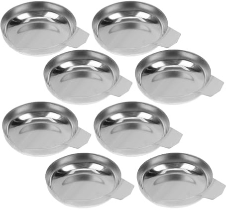 PACKOVE Plateaux de Pesée Électronique Inox 8 Pièces Poignée Ergonomique pour Laboratoire Cuisine, Doseur Précis pour Poudres et Liquides