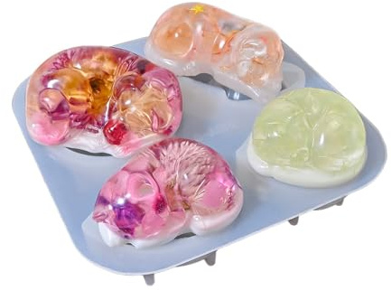 Oxxggkao Moldes de silicona para gatos y perros para hacer jabón de resina epoxi, figuras de animales, silicona para jabón, resina epoxi y manualidades