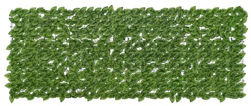 vidaXL Balkonsichtschutz mit Blättern Grün und Gelb 200 x 75 cm, Künstliches Efeu für Sichtschutz, moderne Balkon-Deko, pflegeleicht, wetterfest, Gartenteilung, Outdoorschutz