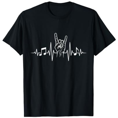 Rock 'n' Roll Handgeste Herzschlag Puls T-Shirt