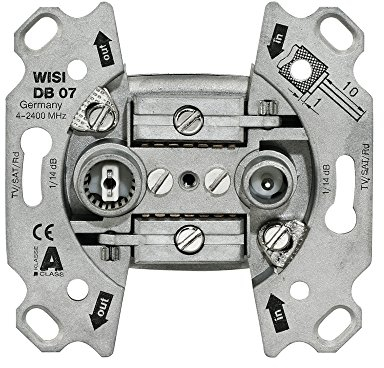 WISI DB 07, Universal Antennendose, 2-Loch Durchgangsdose 14 dB