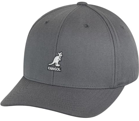 Kangol Wool Flexfit Baseball Cap, Grey (Dark Flannel), Large (Manufacturer Size: Large/X-Large)