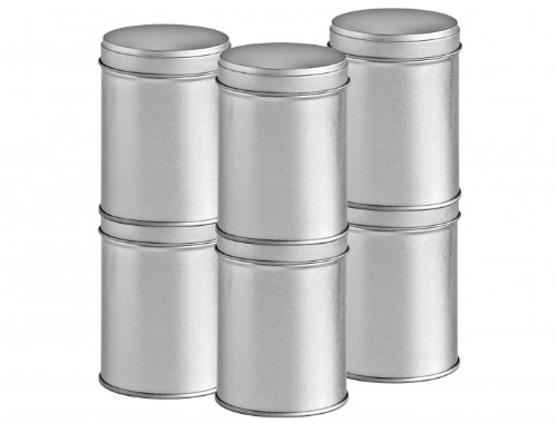 Rimoco 24er Pack große Gewürzdosen stapelbar mit extra Aromadeckel inkl. 24 Etiketten + 4 Streueinsätze | Höhe: je ca. 9,0 cm, Ø je ca. 6,4 cm | BPA-frei und lebensmittelecht