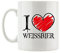Pixxprint I love Weissbier Fun Tasse, ca. 300ml Fassungsvermögen, Keramik Weiß, Spülmaschinenfest