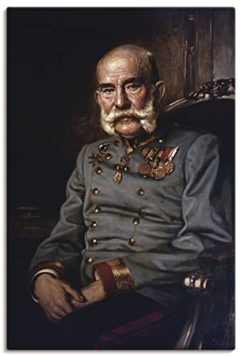 ARTLAND Wanddeko Leinwand Bilder Wandbild Österreich Uniform Orden Portrait König Kaiser Franz Joseph I 1915 Klassische Moderne Heinrich Wassmuth S7XF