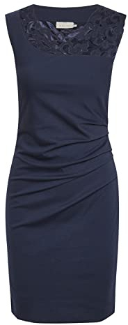 KAFFE Damen Kleid India Damen Kleid Cocktailkleild Ärmellos Elegant Spitze Knielang Spitzenkleid Ärmellos
