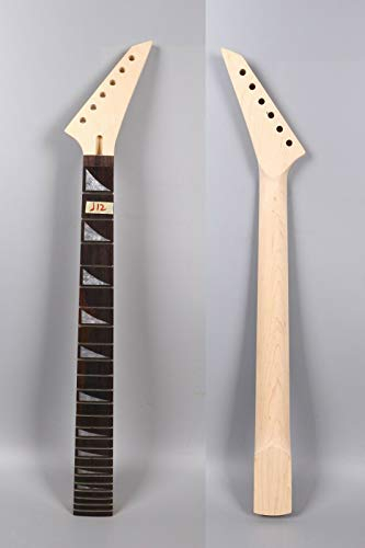 Yinfente Chitarra Elettrica Collo Ricambio 24 Fret 25.5 Inch Acero Palissandro Tastiera in Legno (acero-palissandro)