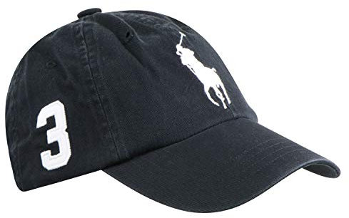 Ralph Lauren Polo Big Pony Berretto da baseball da uomo, nero, taglia unica, Nero (Black/White), taglia unica