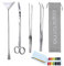 Capetsma Aquascaping Tools, Long Stainless Steel Aquarium Plant Tools Aquarium Tweezers Scissors Spatula Tool Set Bonsai Kit Algae Scrapers Aquarium Cleaning Kit for Fish Tank Starter kit