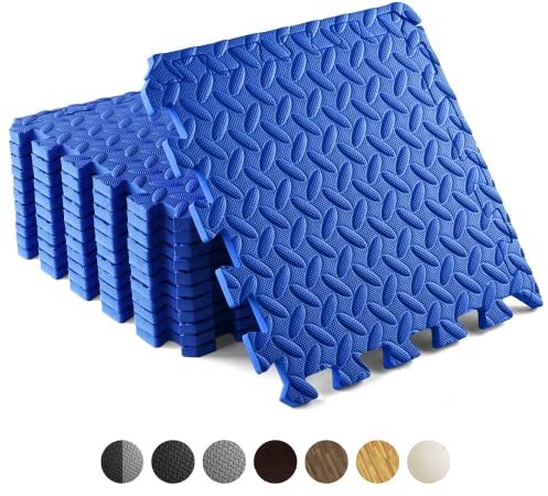 Yes4All Interlocking Bodenschutzmatte Fitness, 12/16/36 Stück (30x30cm), Puzzlematte Bodenmatte für Fitnessgerät, Bodenschutzmatte Fitnessgerät, Fitness Matten Bodenmatte für Home Gym, Garage