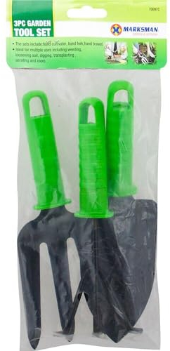 SET OF 3 GARDEN TOOLS CULTIVATOR HAND FORK TROWEL GARDENING WEEDING KIT HOME NEW