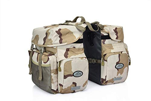 TentHome Fahrradtasche Gepäckträger Satteltasche Gepäcktasche Fahrrad Hinten Gepäckträgetasche Abnehmbare Rücksitztasche Outdoor Cycling, 50l/50 Liter SanSha Camouflage