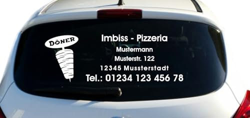 Döner Kebab Imbiss Werbung Autobeschriftung Aufkleber Heckscheibe KFZ 60 cm