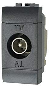Presa TV Passante Connettore Maschio Nero Compatibile Con Bticino Living