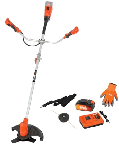 Powerplus Dual Power Akku-Freischneider POWDPGSET32-40 V Akku-Trimmer und Motorsense, Rückentrimmer, Gartengeräte, inkl. Akku und Ladegerät