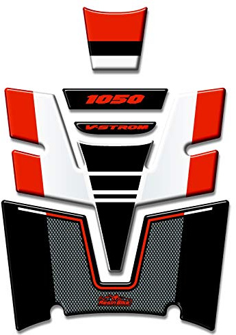 Resin Bike Aufkleber Motorrad kompatibel mit Suzuki V-Strom 1050 XT 2020 Orange & Bianco. Protection Tank Pad Motorrad Bumps und Graffi