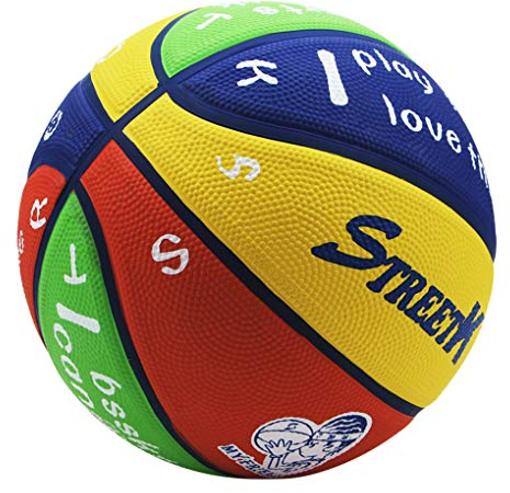 YJZQ Kinder Basketball Größe 5 Basketball für Kinder, Jungen Mädchen Basketbälle, geeignet für Indoor und Outdoor, Training, Gummi Basketball für Anfänger,mit Pumpe