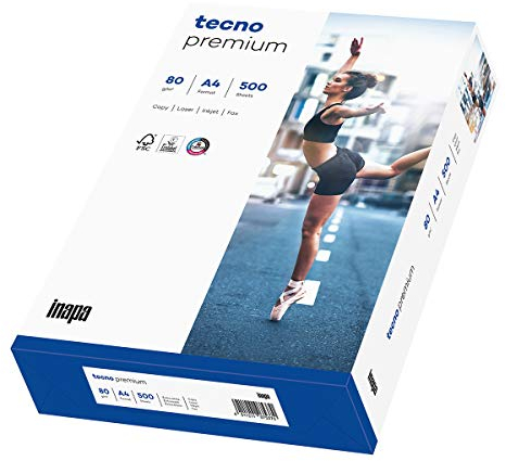 inapa Drucker-/Kopierpapier tecno Premium: 80 g/m², A4, hochweiß, 500 Blatt