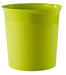 HAN Papierkorb Re-LOOP, 6 STÜCK, nachhaltig und umweltfreundlich 100% recycled, 13 Liter Volumen, junges Design, schick und stabil, 18148-950, lemon