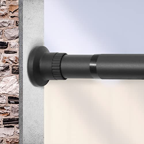 Qlfyuu Curtain Rail Tension Rod Extendable Curtain Pole, Heavy Duty Curtain Rod Pole No Drilling, Telescopic Curtain Pole Rust Free(Black,210-310CM)